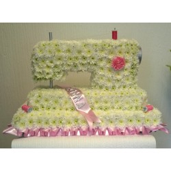Sewing Machine Made Of Fresh Flowers