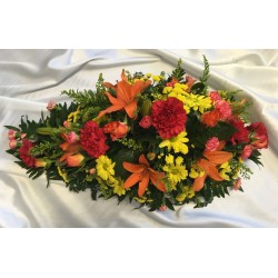 Single Ended Red and Yellow Funeral Spray